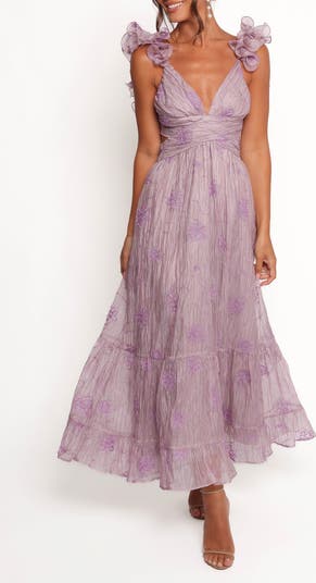 Niamh Pleated Cutout Satin Midi Dress
