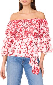 Vince Camuto Off the Shoulder Balloon Sleeve Top