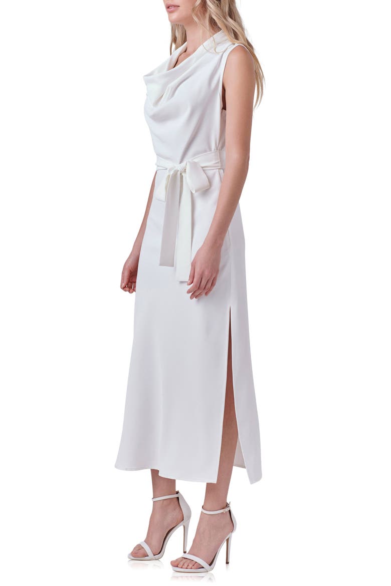 Cowl Neck Sleeveless Dress, Alternate, color, WHITE