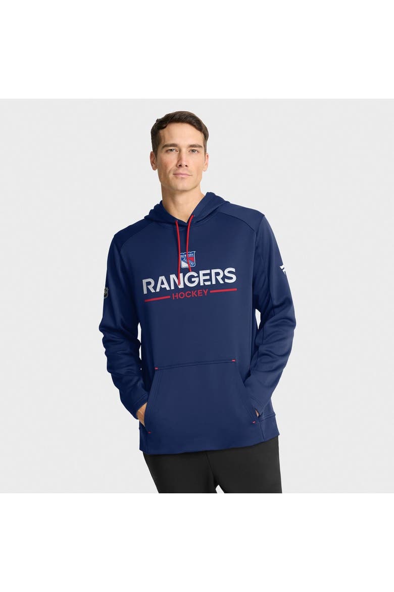 Men's Fanatics Navy New York Rangers Authentic Pro Rink Hoodie, Main, color, Navy
