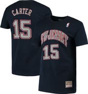 Mitchell & Ness Men's Mitchell & Ness Vince Carter Navy New Jersey Nets Hardwood Classics Stitch Name & Number T-Shirt
