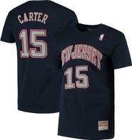Mitchell & Ness Men's Mitchell & Ness Vince Carter Navy New Jersey Nets Hardwood Classics Stitch Name & Number T-Shirt