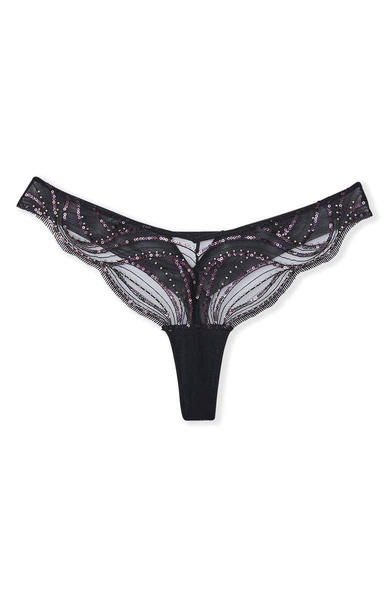 Etam Whisper of Desire Tanga, Alternate, color, Black
