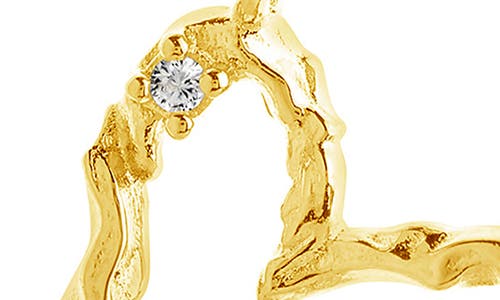 Sterling Forever Amia Cubic Zirconia Heart Pendant Necklace In Gold