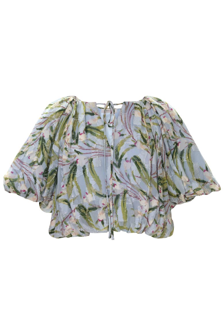 Isla Bubble Crop Top, Alternate, color, Seafoam Multi