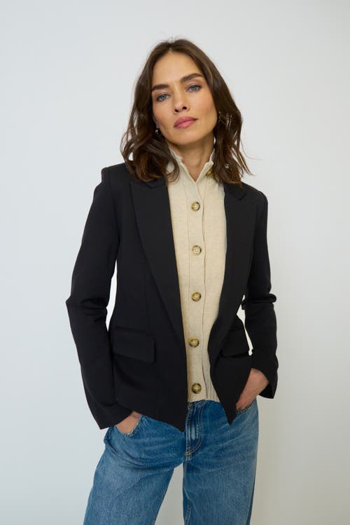 Central Park West Halsey Ponte Dickey Jacket In Black
