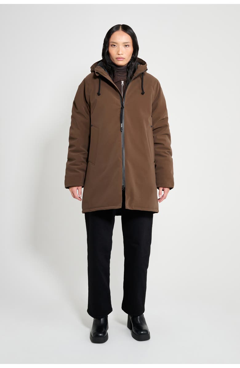Stutterheim Stockholm Matte Winter Coat, Alternate, color, Dark Brown