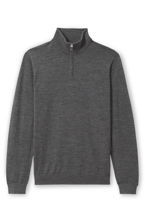 Reiss Derby Grey Marl Merino Wool Half-zip Funnel Neck Jumper In Gray