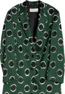 Dries Van Noten Basti Fil Coupé Polka Dot Oversize Double Breasted Satin Blazer