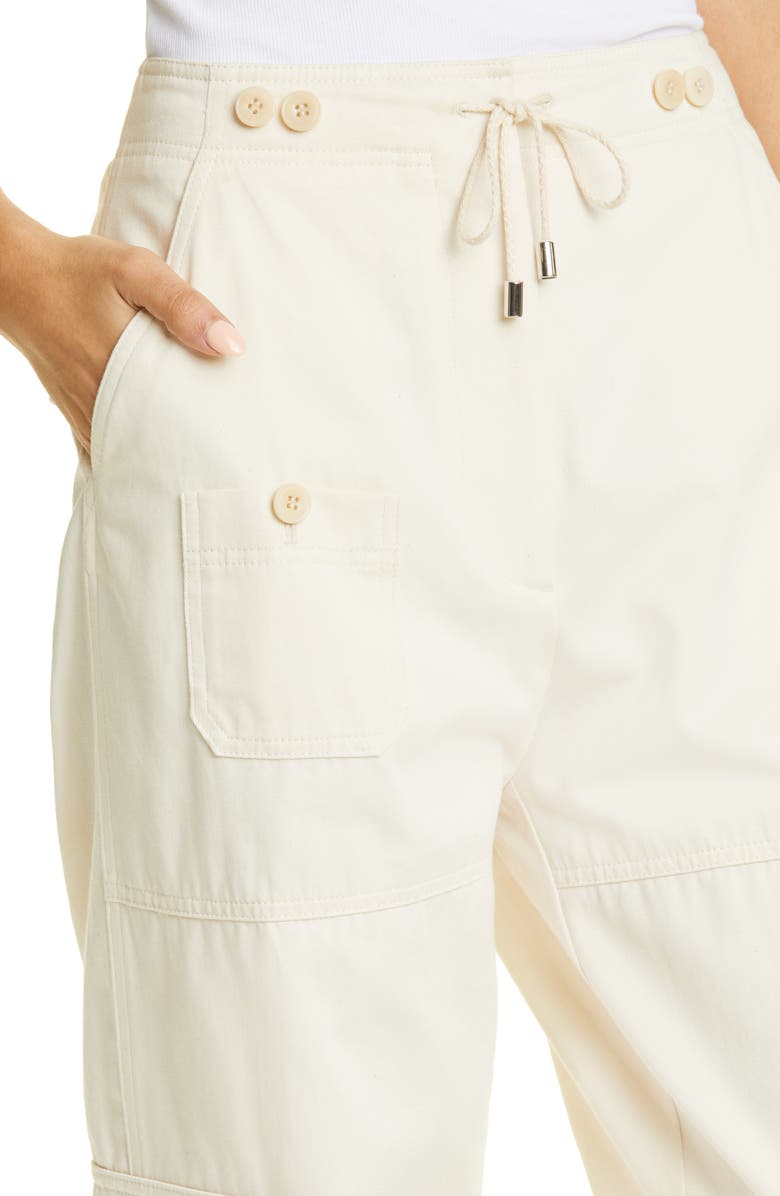 TOTEME High Waist Organic Cotton Cargo Trousers, Alternate, color, 