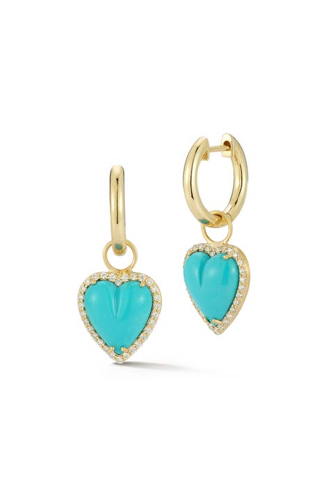 Alana Turquoise and Diamond Huggies