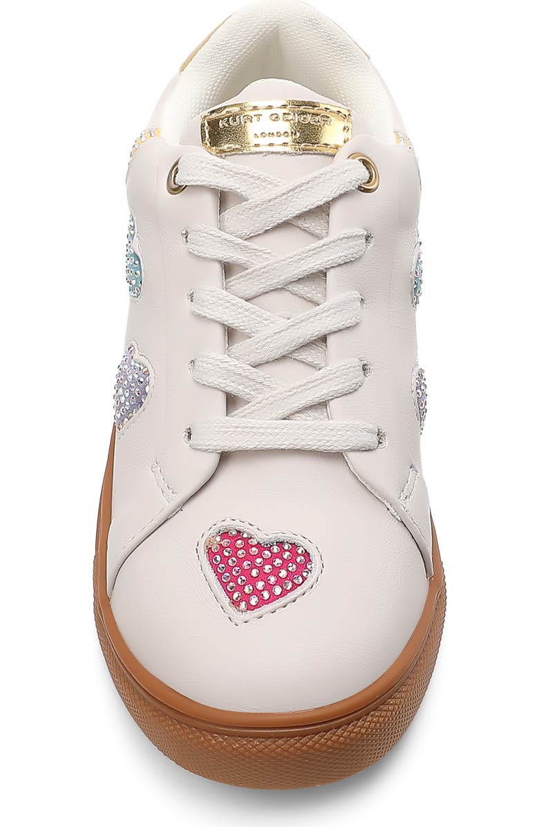 Kurt Geiger London Kids' Mini Lane Love Crystal Heart Sneaker, Alternate, color, Rainbow