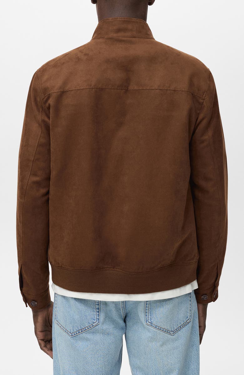 MANGO Faux Suede Jacket, Alternate, color, Cognac