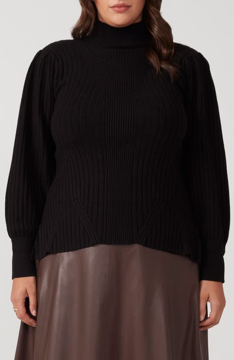 Rae Rib Mock Neck Sweater (Plus)