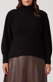 Estelle Rae Rib Mock Neck Sweater