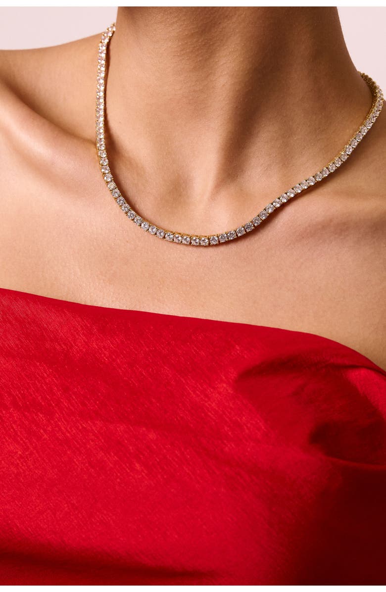 Electric Picks Richie Tennis Necklace, Alternate, color, Gold