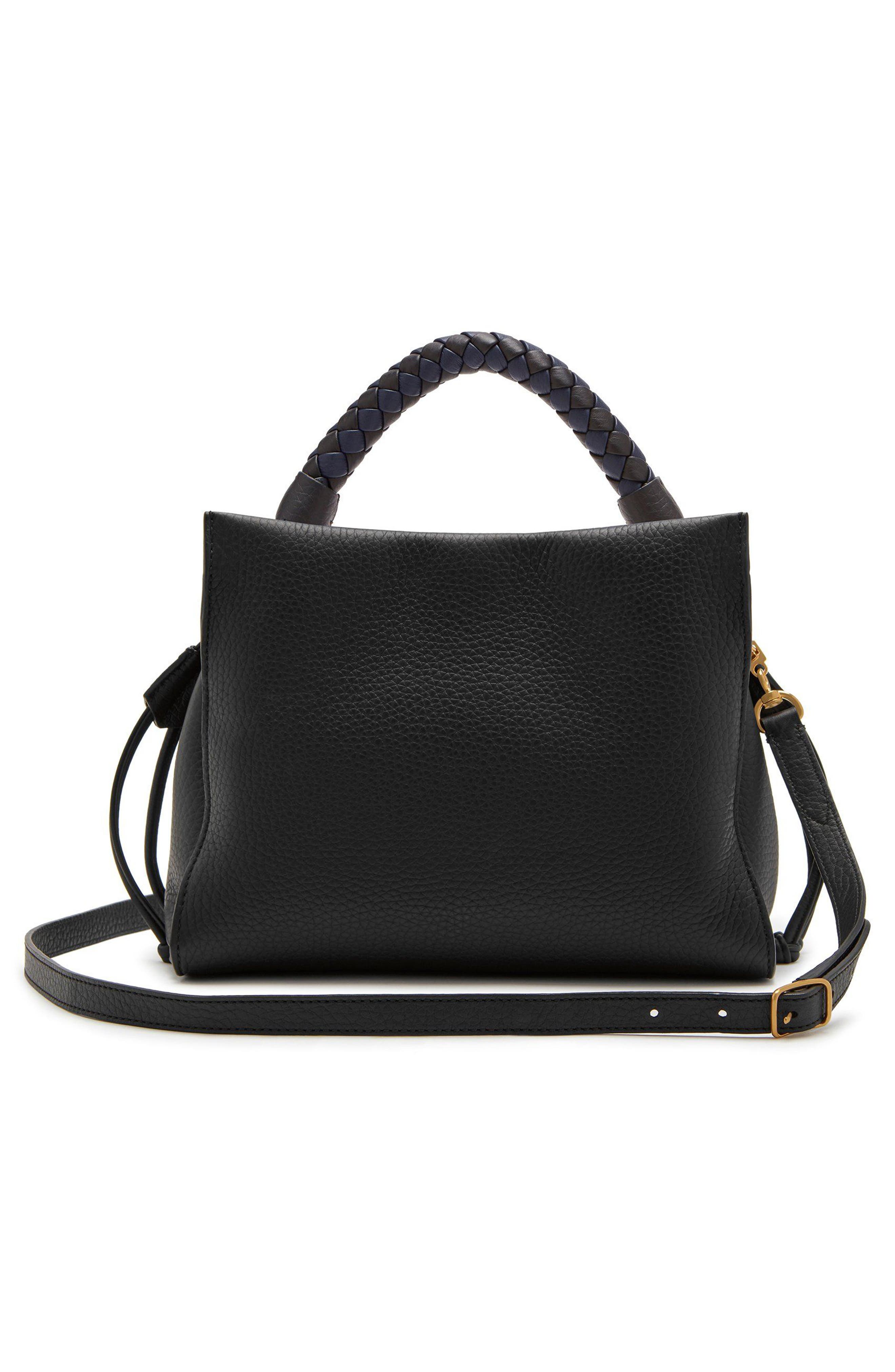 Mulberry Small Iris Leather Top Handle Bag, Alternate, color, Black