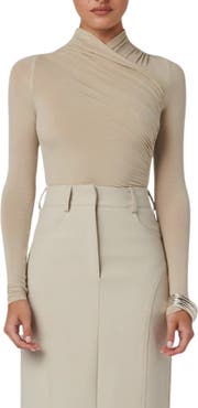 Bayse Amrita Ruched Long Sleeve Bodysuit