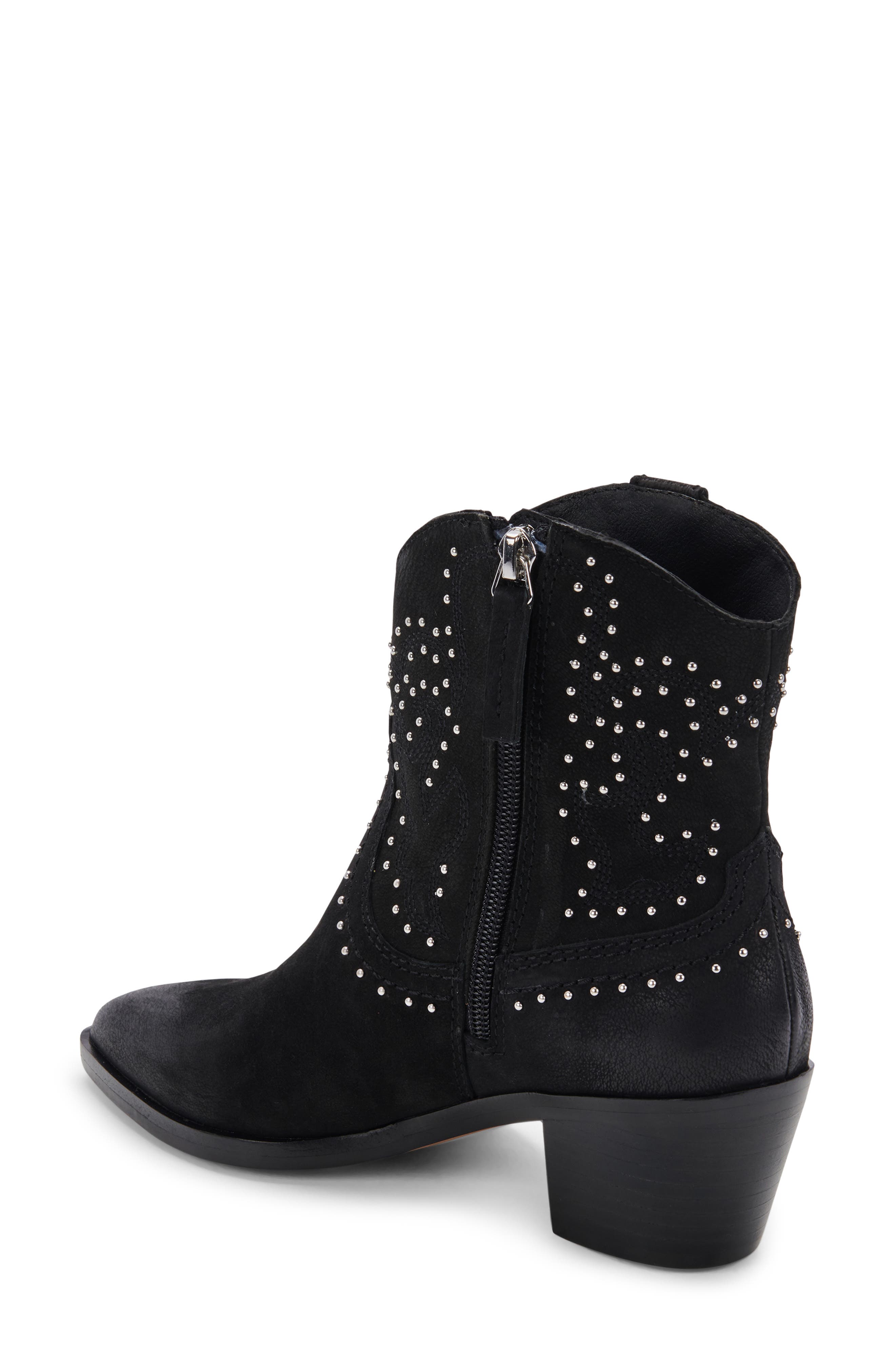 Solow Stud Western Boot, Alternate, color, BLACK NUBUCK