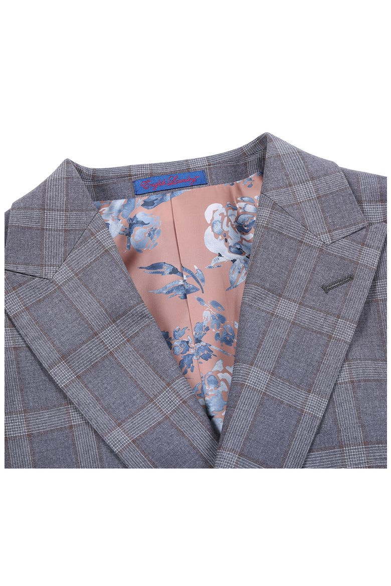 Trim Fit Plaid Two-Piece Suit, Alternate, color, BROWN