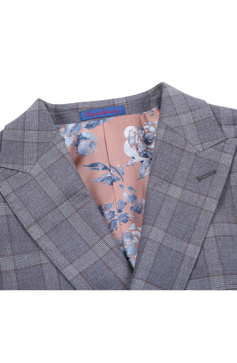 English Laundry Trim Fit Plaid Two-Piece Suit, Alternate, color, Brown