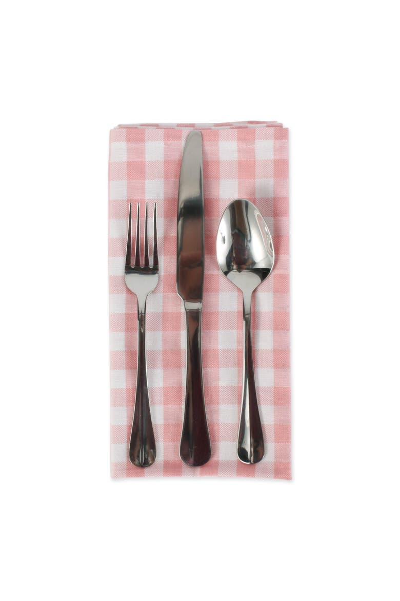 Gingham Cotton Napkin Set/4, Alternate, color, Pink/White