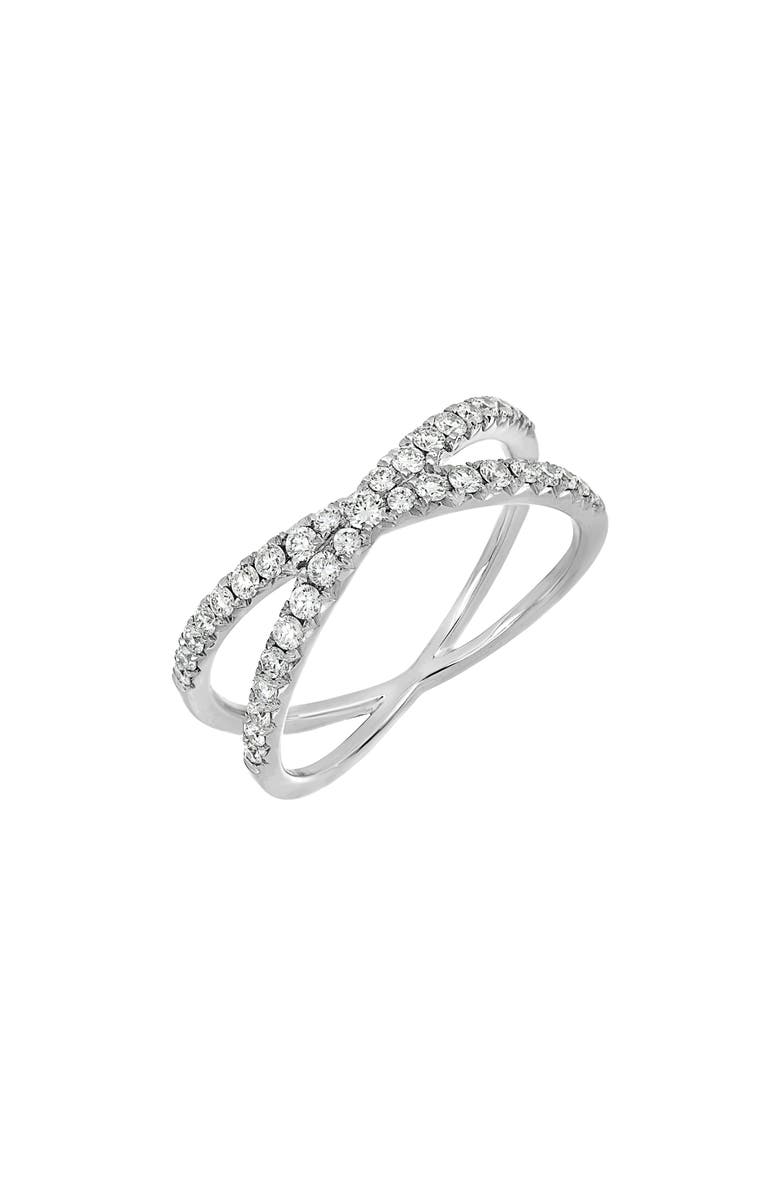 Bony Levy Diamond Cross Ring, Main, color, 18K White Gold