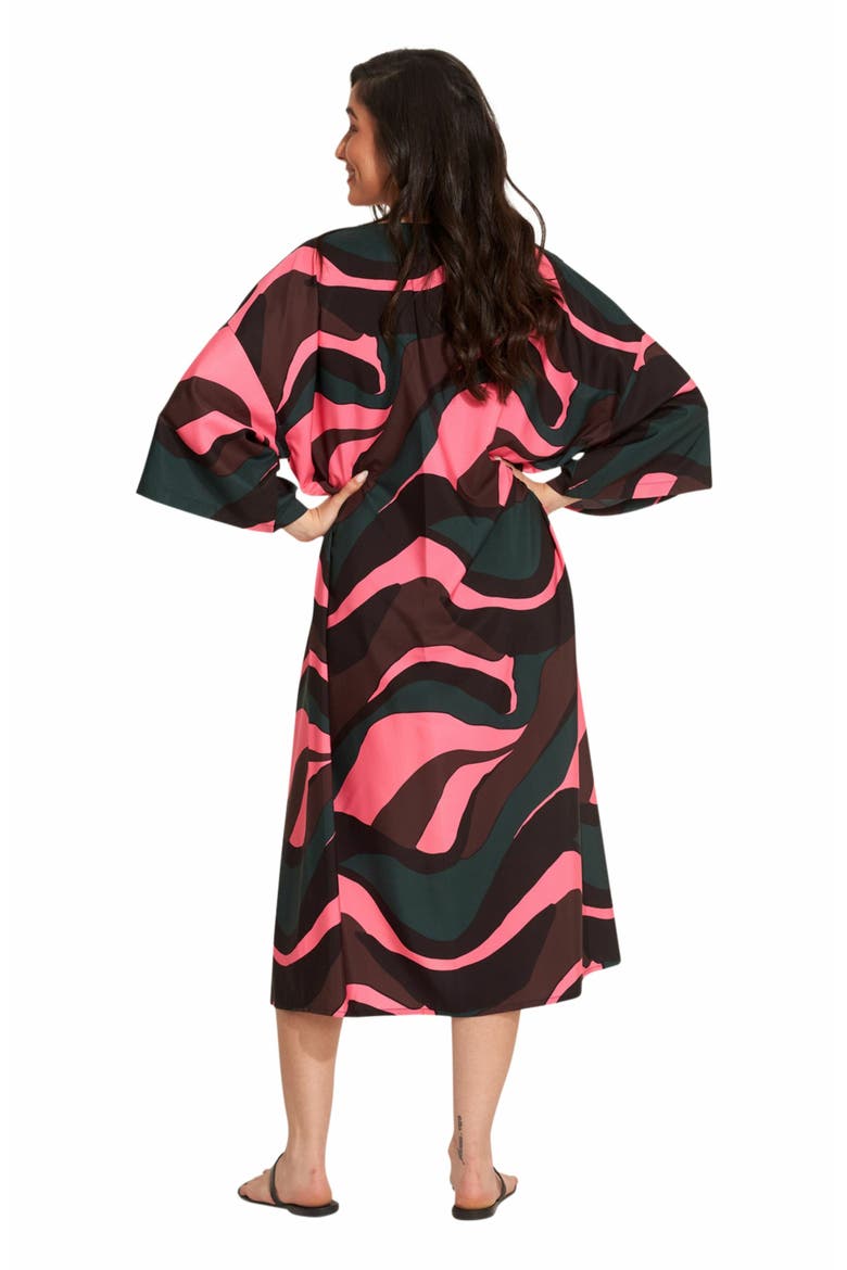 Iris Midi Swim Cover Up Robe, Alternate, color, Multi/Pink