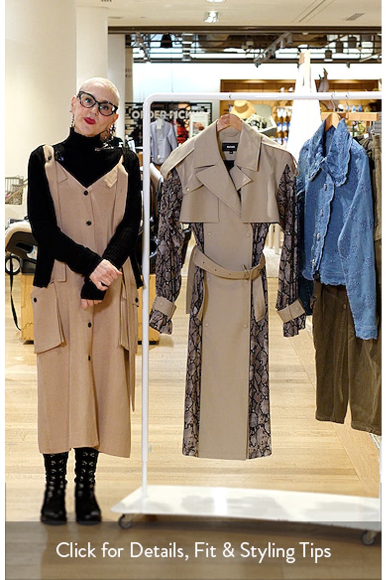 Water Repellent Snakeskin Print Detail Trench Coat video