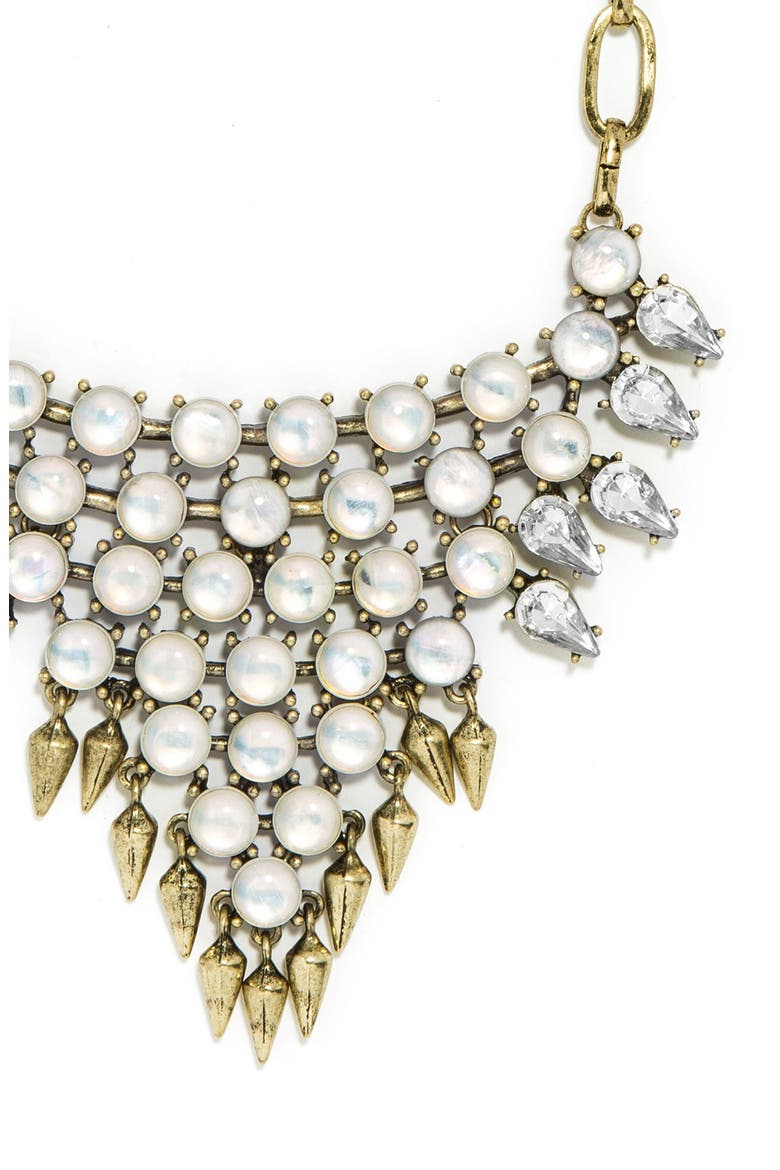 'Celestial Spike' Bib Necklace, Alternate, color, ANTIQUE GOLD/ OPAL