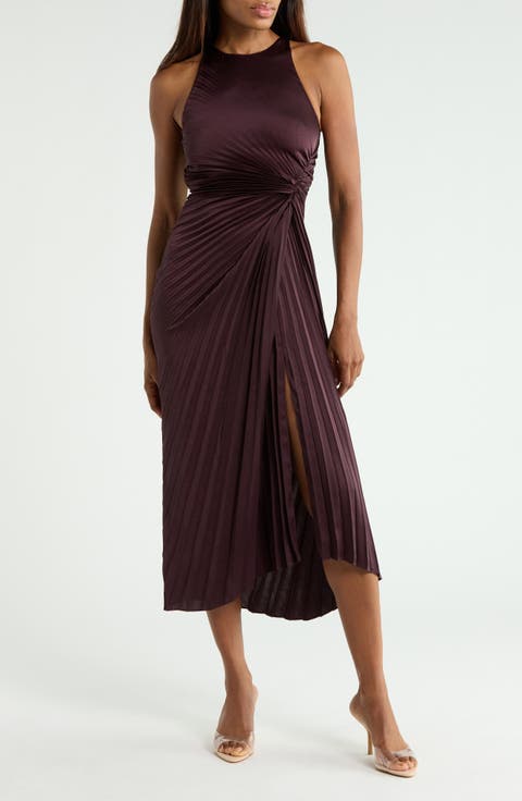 Reagan Asymmetric Pleat Dress