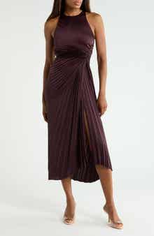 Reagan Asymmetric Pleat Dress