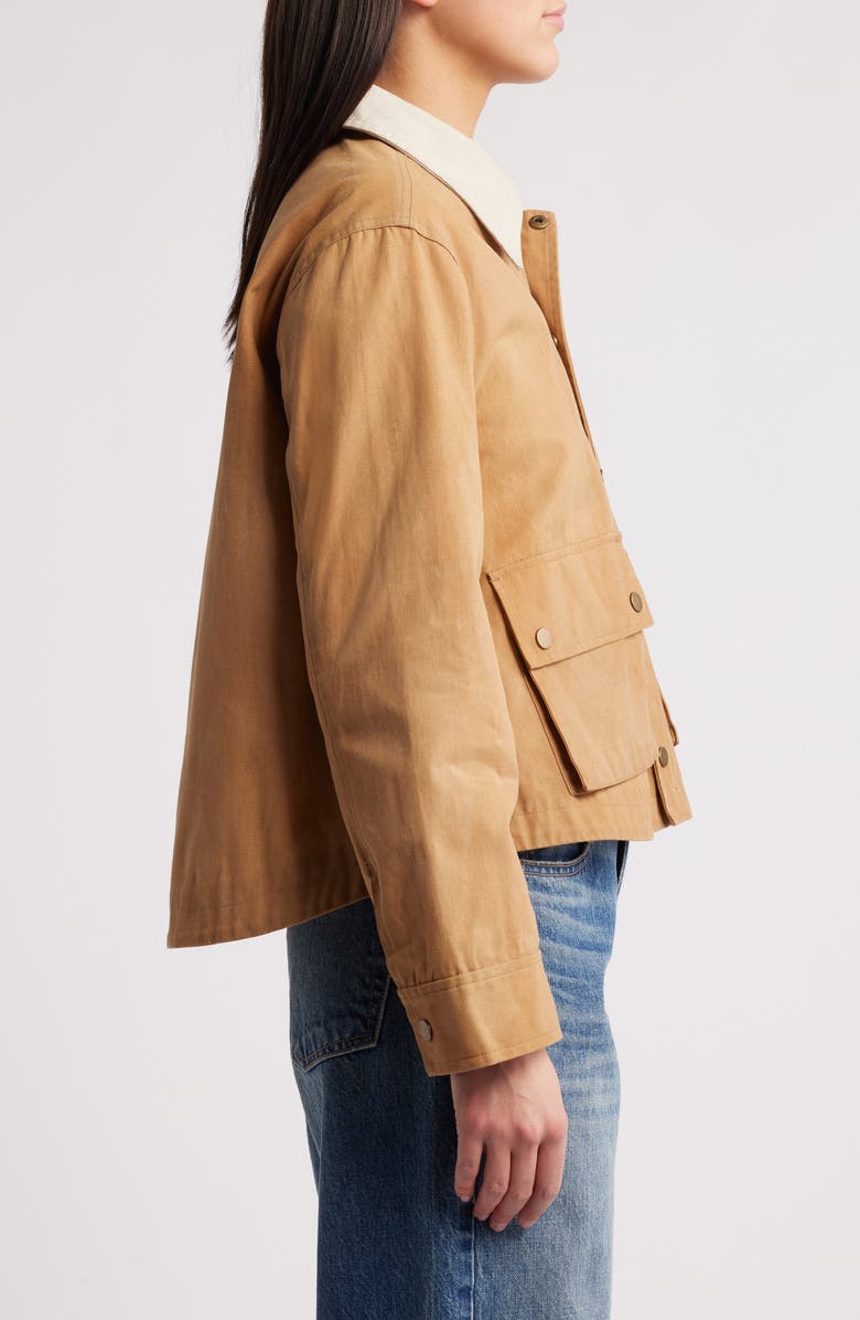 THE GREAT. The Waxed Swingy Cotton Canvas Jacket, Alternate, color, 