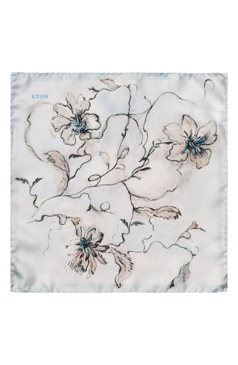 Eton Floral Silk Pocket Square, Alternate, color, 