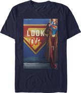 Supergirl Men's Supergirl Official Look Out Poster Graphic T-Shirt
