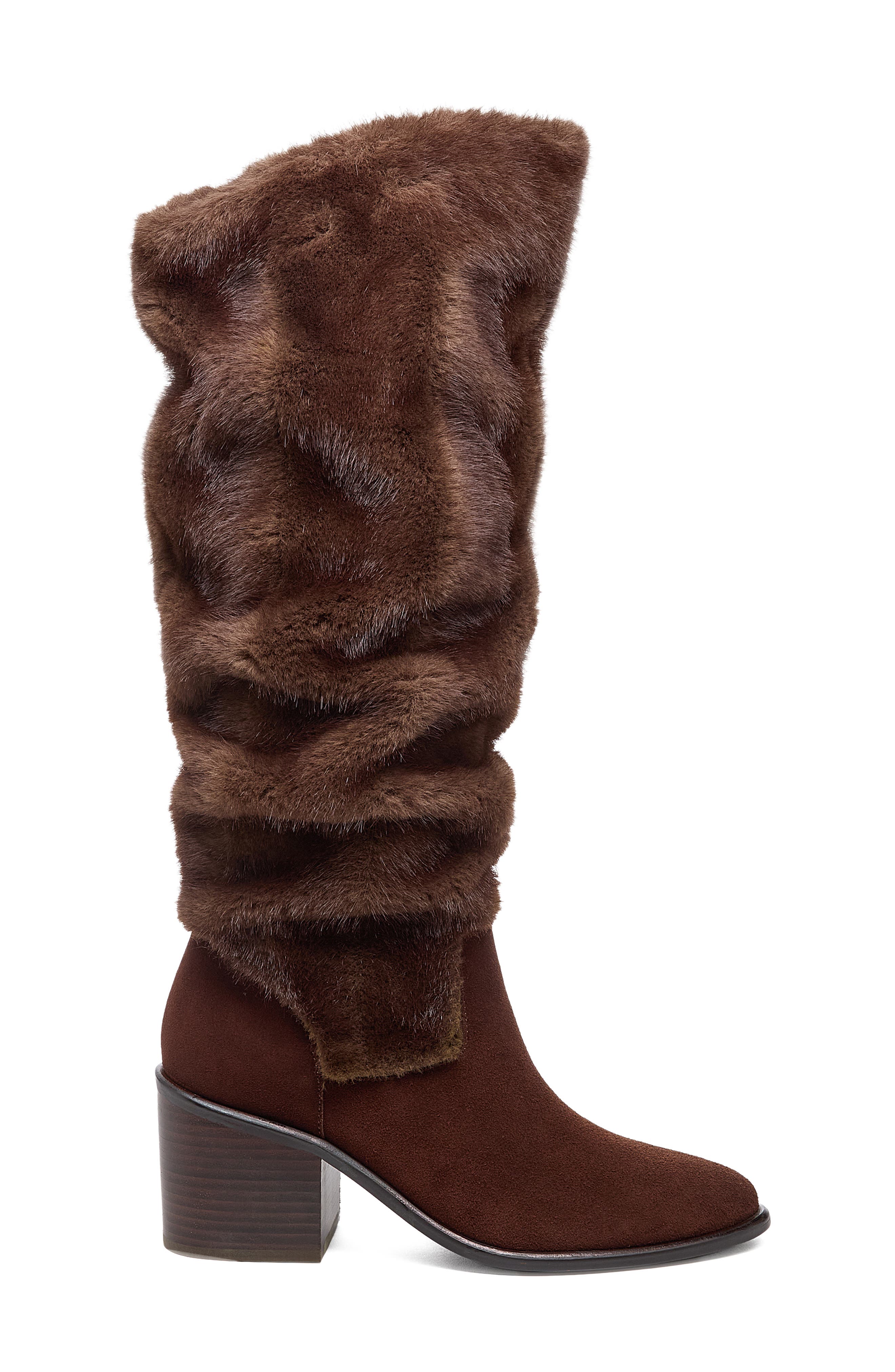 Easton Faux Fur Tall Boot, Alternate, color, WARM BROWN