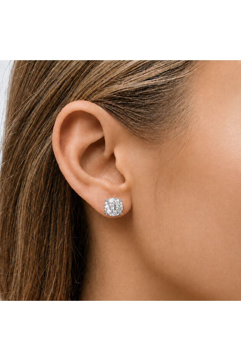 14K Gold 8.00 Cttw Lab Grown Diamond Solitaire Stud Earrings, Alternate, color, White Gold