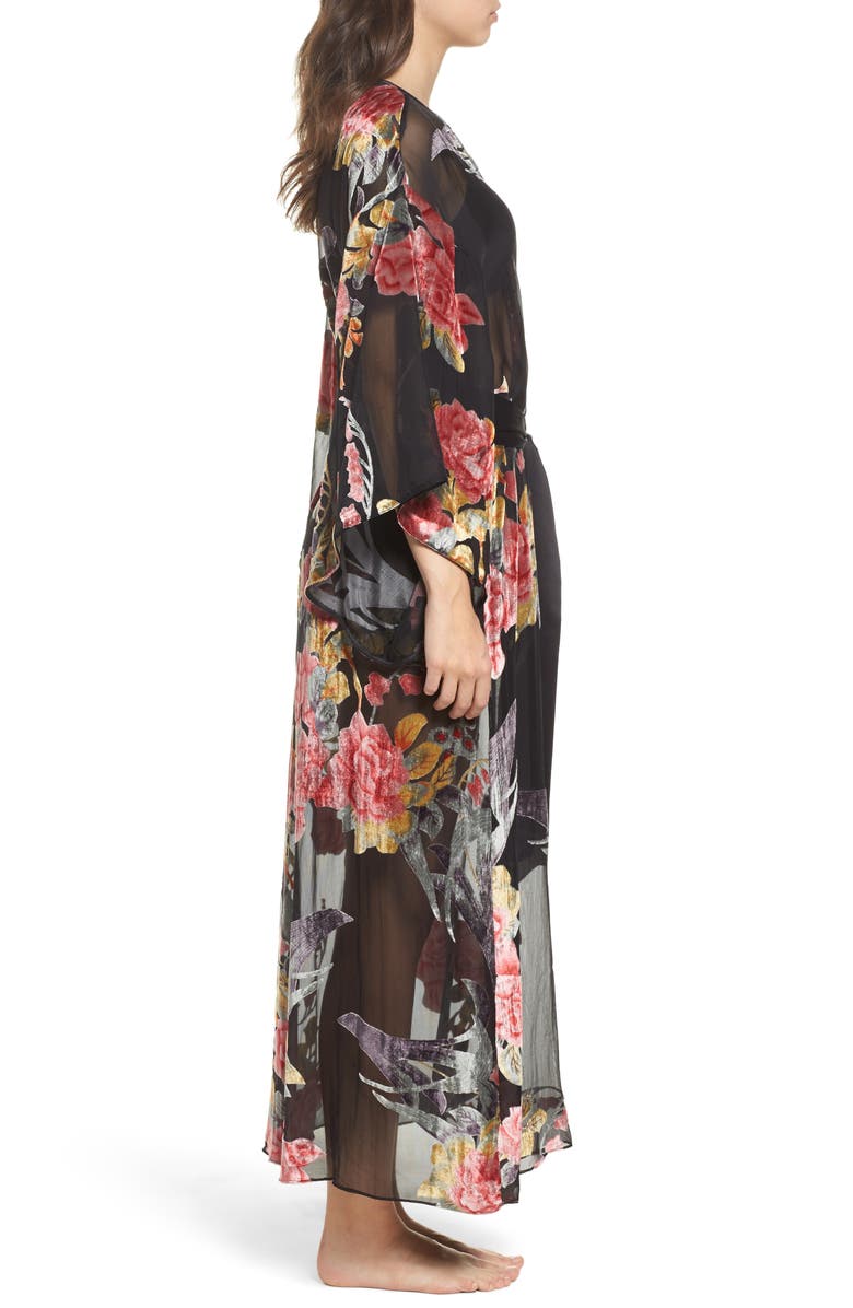 Natori Burnout Velvet Robe, Alternate, color, 