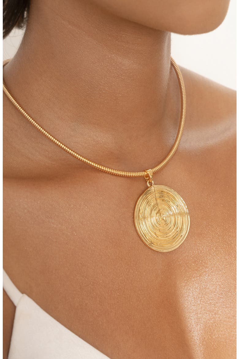 Disc Pendant Necklace, Alternate, color, GOLD
