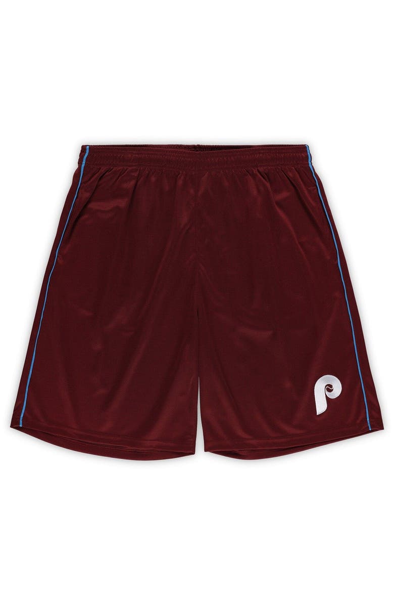 PROFILE Men's Profile Burgundy Philadelphia Phillies Big & Tall Mesh Shorts, Main, color, 