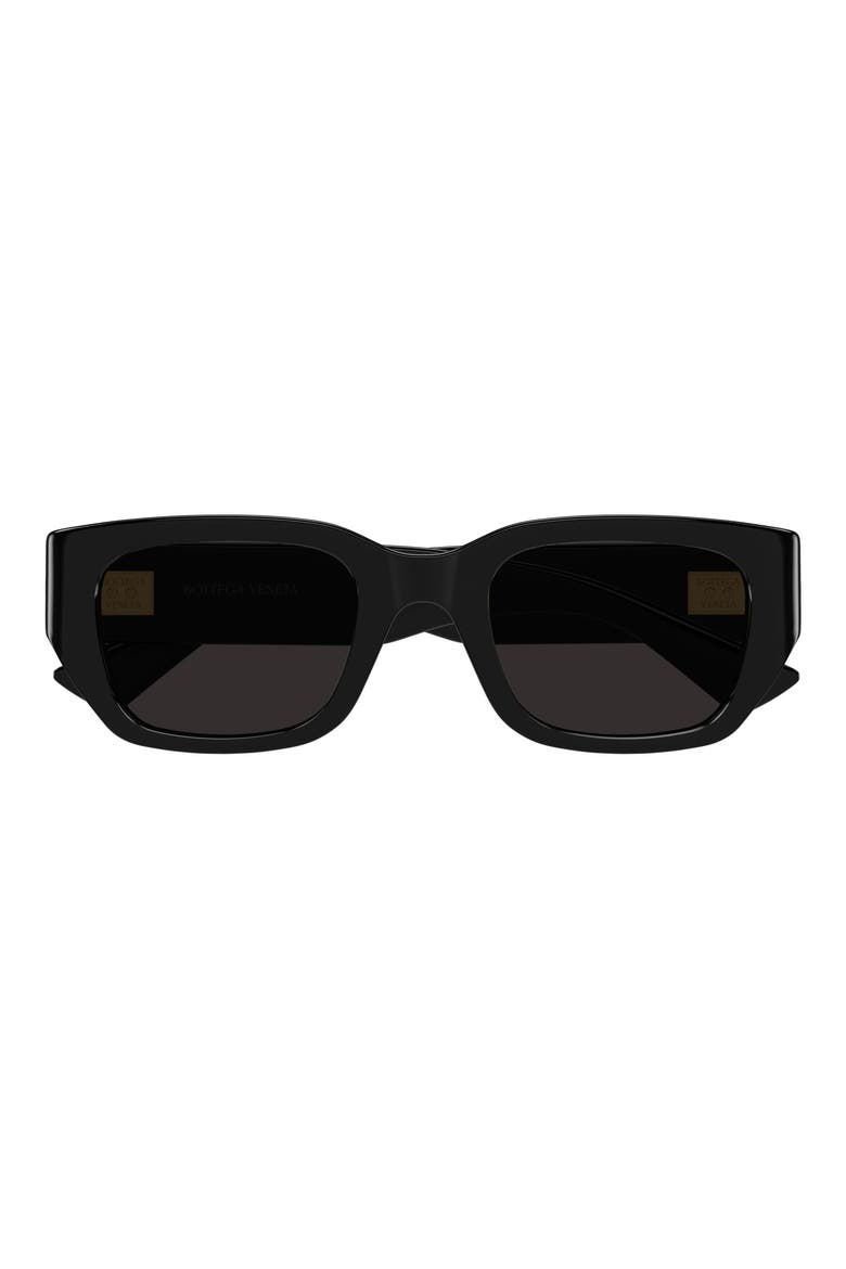 51mm Rectangular Sunglasses, Main, color, BLACK