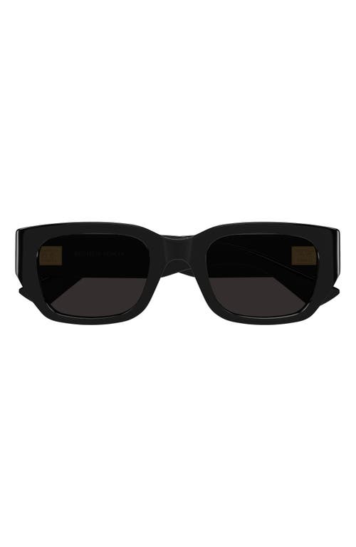 Bottega Veneta 51mm Rectangular Sunglasses In Black