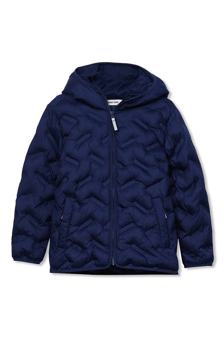 Lands' End Kids Water Resistant Seamless Quilt Insulated Jacket, Main, color, Navy
