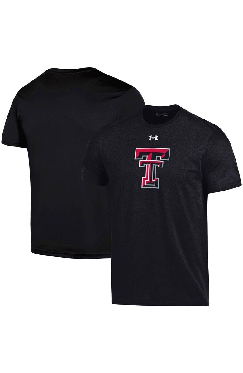 Under Armour Men's Under Armour Black Texas Tech Red Raiders School Logo Performance Cotton T-Shirt, Main, color, 