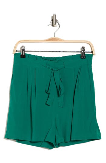 Dr2 By Daniel Rainn Tie Front Shorts In Green