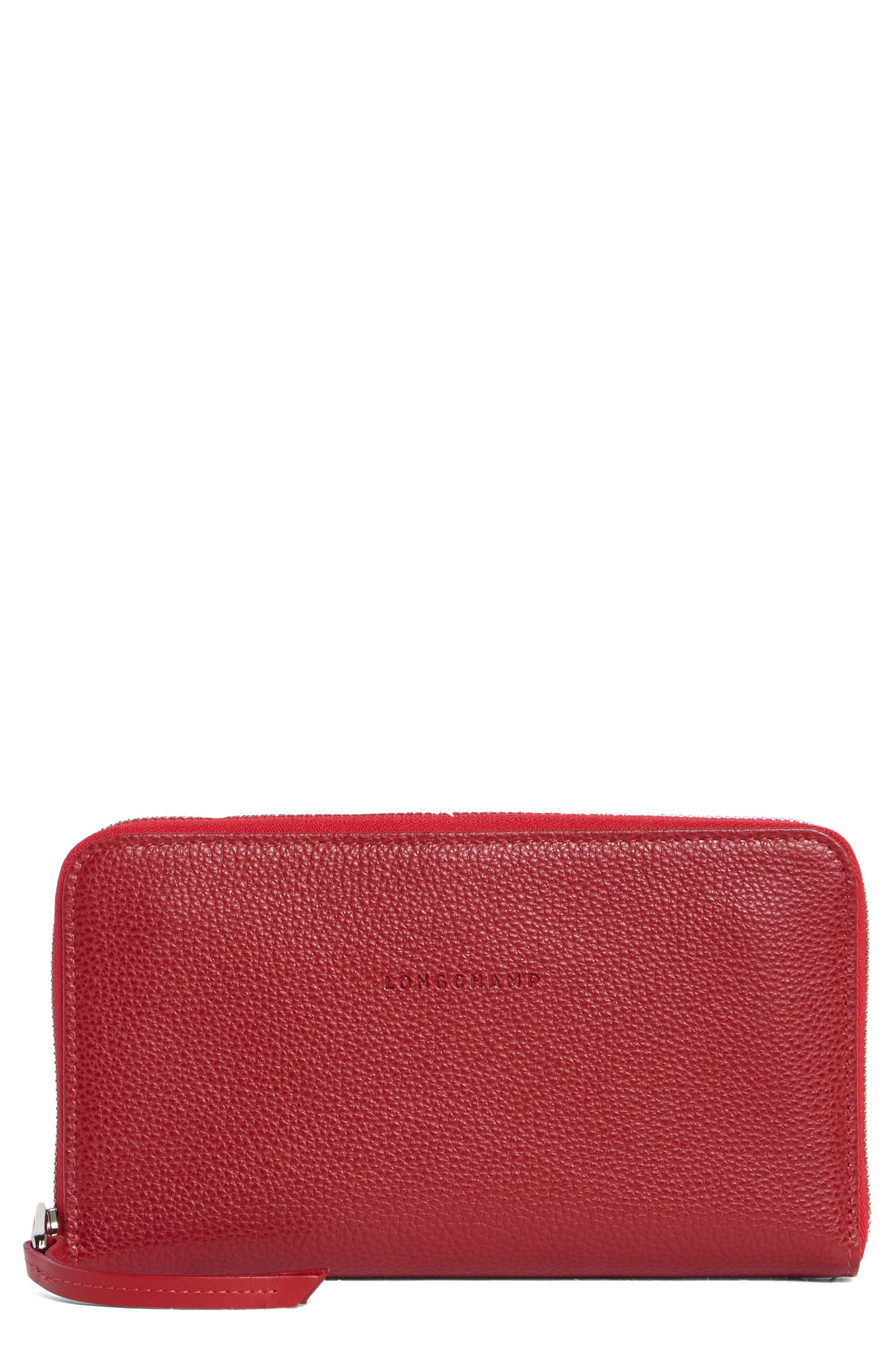 Longchamp Leather Zip Wallet