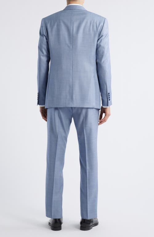Emporio Armani Light Blue Mélange Wool Suit In Light Blue