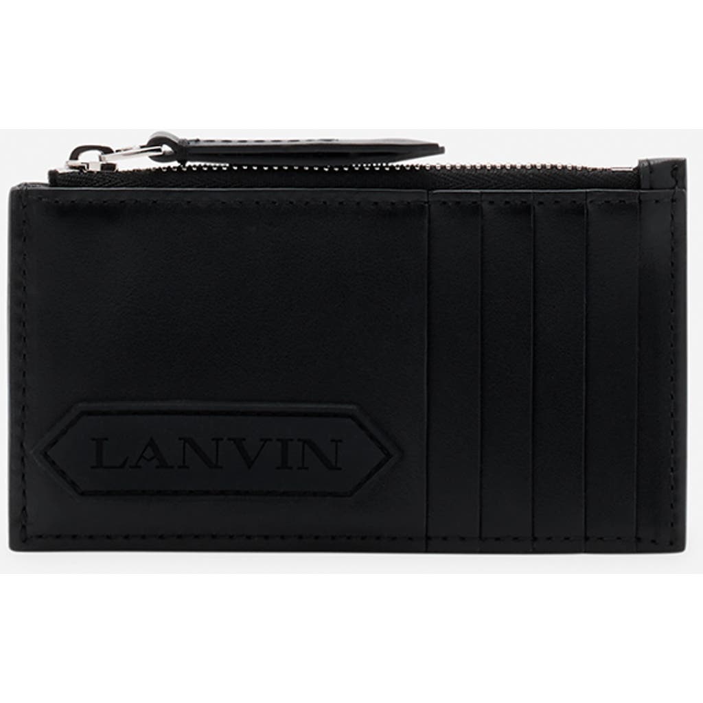 Lanvin Signature Leather Cardholder In Black