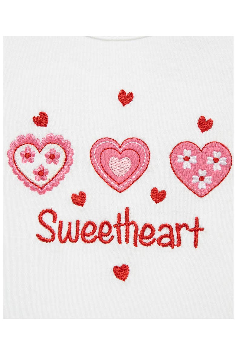Sweetheart Embroidered Bodysuit, Tutu Leggings & Headband Set, Alternate, color, RED