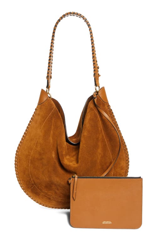 Isabel Marant Oskan Hobo Brown Crossbody Bag In Suede Woman In Brown